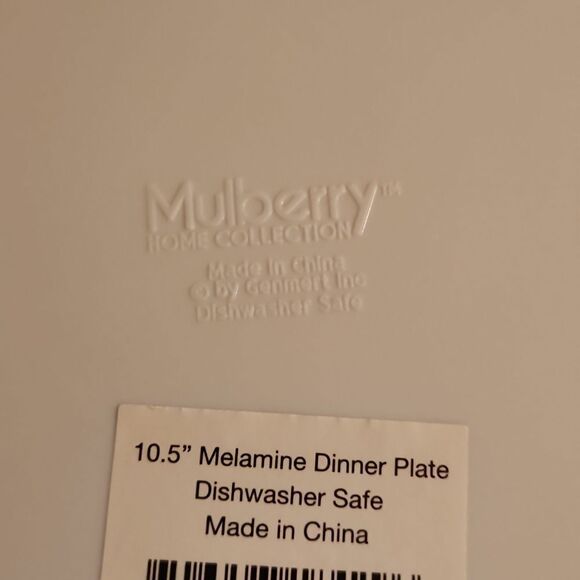 Mulberry Poinsettia Melamine 10.5" Dinner Plate Set of 4 - Picture 6 of 6